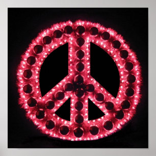 poster vermelho do sinal de paz