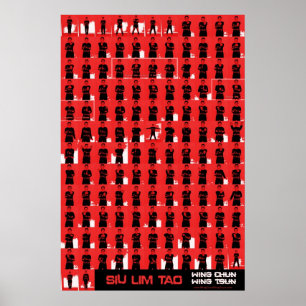 Poster Vermelho do Siu Lim Tao de Chun da asa