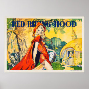Poster vermelho do teatro da capa de equitação d
