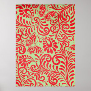Poster Vermelho do vintage