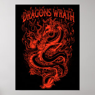 Póster Vermelho do Wrath dos dragões