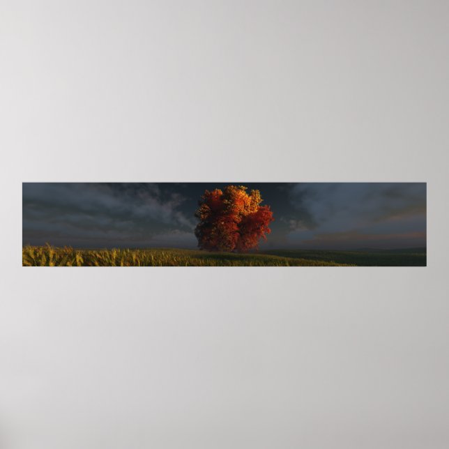 Poster Vermelho e Dourado (Triplo Largura) (Frente)