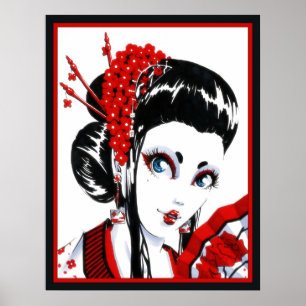 Póster Vermelho e Preto