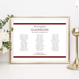 Poster Vermelho Em Memória De Nossa Reunião De Colaboraçã