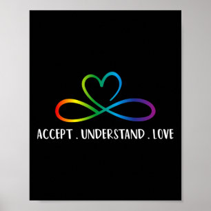 Poster Vermelho Em Vez De Autismo Accept Infinity Compree