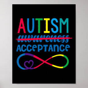 Poster Vermelho Em vez de Autismo Em Abril Nós Vestimos d