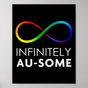 Poster Vermelho Em vez de Autismo - Infinitamente Au-some