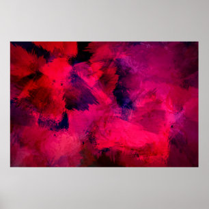 Poster Vermelho escuro e roxo, preto e Abstrato moderno