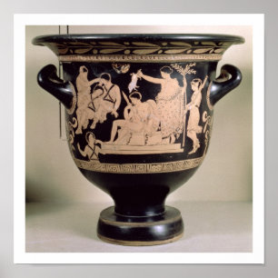 Póster Vermelho-figura krater do sótão que descreve