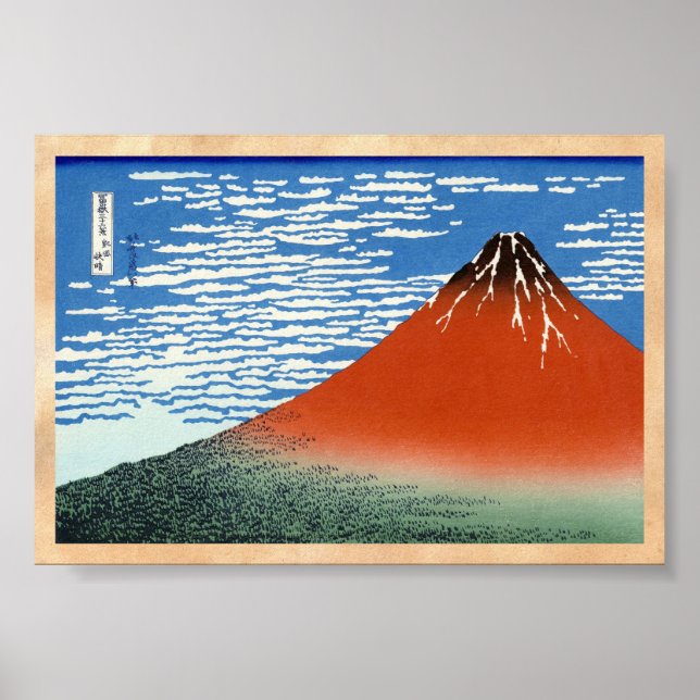 Póster Vermelho Fuji Sul eólica madrugada (Frente)