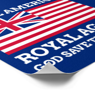 Poster Vermelho Funny Azul Torna A América Real Novament