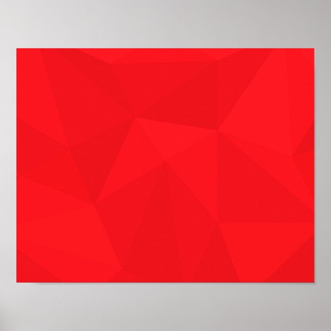 Poster Vermelho, legal, único, moda, design geométrica ur (Frente)