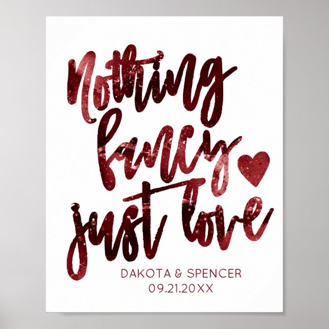 Poster Vermelho Nada Rico Apenas Amor | Casamento com Cri (Frente)