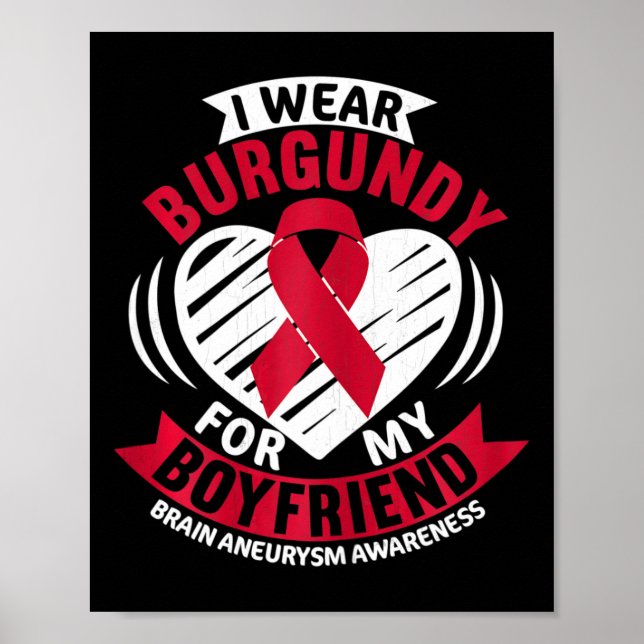 Poster Vermelho para a consciência do neurismo do cérebro (Frente)