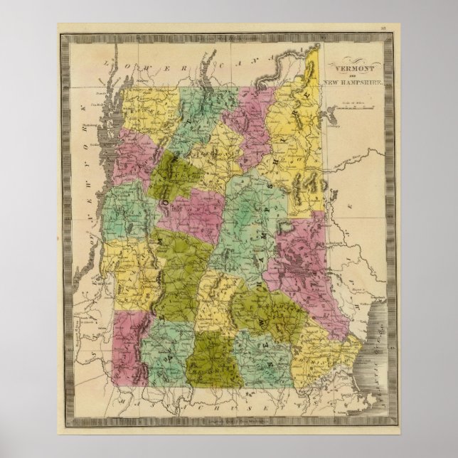 Póster Vermont E New Hampshire (Frente)