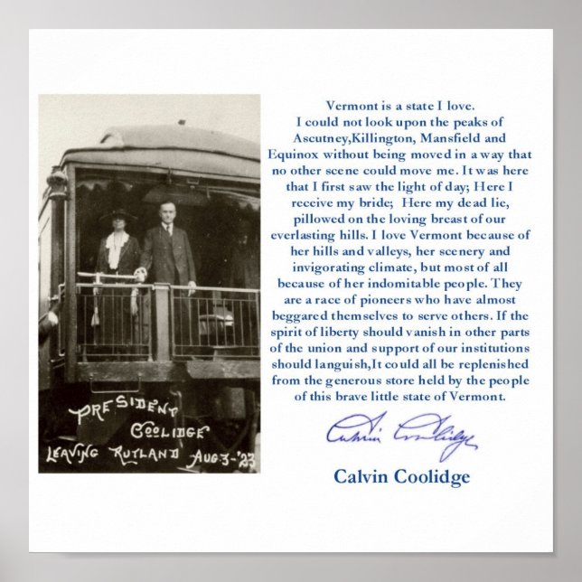 Póster "Vermont é um Estado que eu amo" "Frame Poster" (Frente)