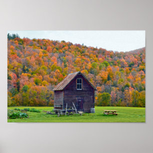 Póster Vermont Garden Shed in Autumn