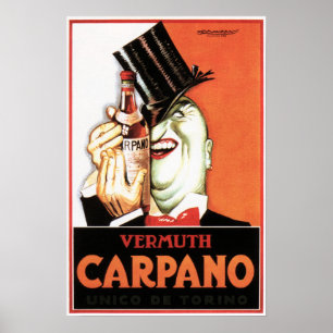 Poster VERMUTH CARPANO Espíritos italianos Art Deco Mauz