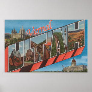 Póster Vernal, letra ScenesVernal de UtahLarge, UT