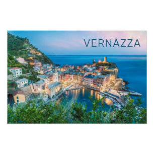Póster Vernazza Cinque Terre La Spezia Itália Panorama