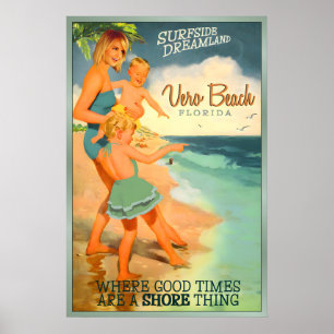 Poster VERO BEACH Flórida Condado de Indian River Viagem