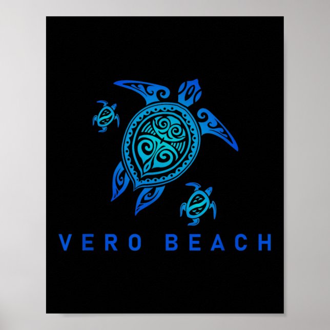 Poster Vero Beach Sea Blue Tribal (Frente)