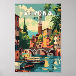 Poster Verona Itália Viagem Art Vintage