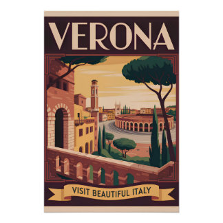 Póster Verona Itália vintage