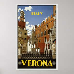 POSTER VERONA ITALY VIAGENS VINTAGE