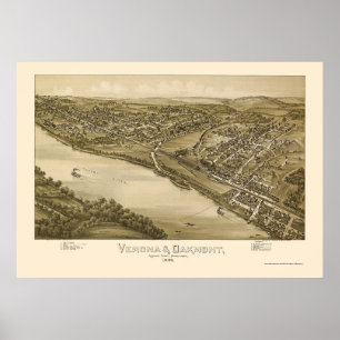 Poster Verona & Oakmont, PA Panorâmica - 1896
