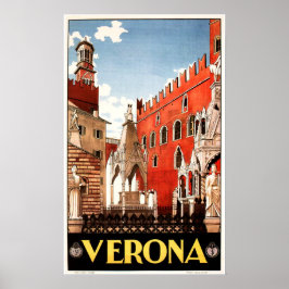 Poster VERONA Veneto ITÁLIA Vintage Viagem italiano