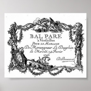 Poster Versailles - Billet d'entrée mariage tu - 1745