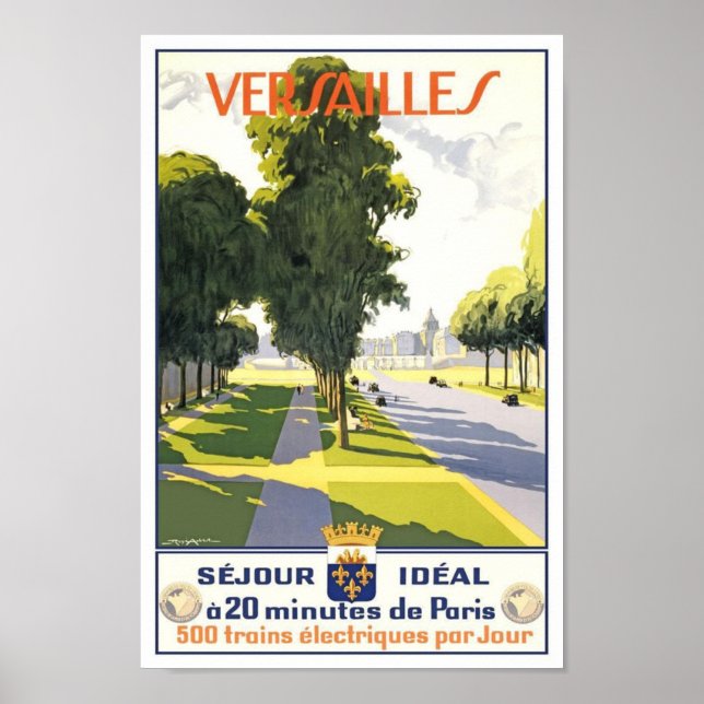Poster Versailles France Viagens vintage (Frente)