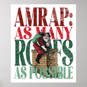 Poster Versão de Natal divertida AMRAP dos Termos de Malh