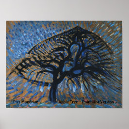 Poster Versão do Pointillist da Árvore da Apple Mondrian