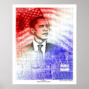 Póster Versão do sonho americano de Obama - personalizad