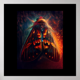 Poster Versão Fantasia da Mariposa-Tigre de Rosto de Palh