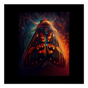 Póster Versão Fantasia de uma Mariposa-Tigre com Rosto de