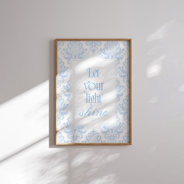 Poster Versículo Bíblico Azul Deixe Sua Luz Brilhar  (Criador carregado)