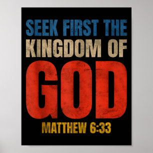 Poster Versículo Bíblico Busque Primeiro O Reino De Deus