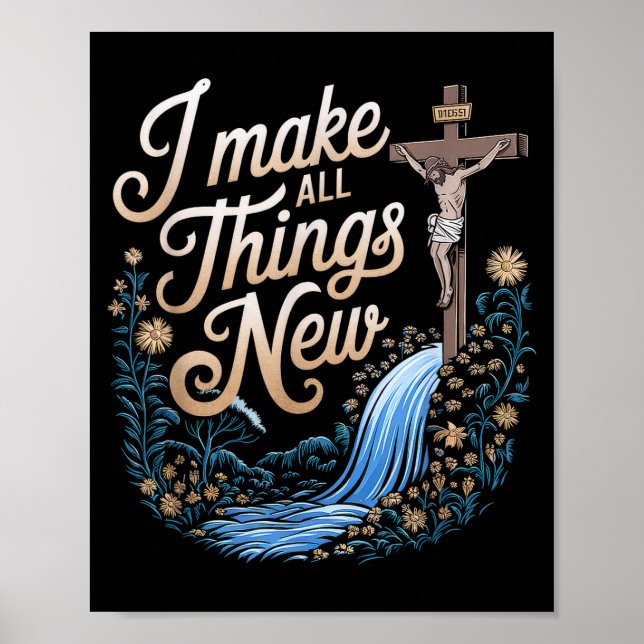 Poster Versículo Bíblico Fé Cristã Cristianismo Igreja Je (Frente)
