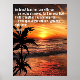 Poster Versículo Bíblico Inspirador Personalizado Oceano