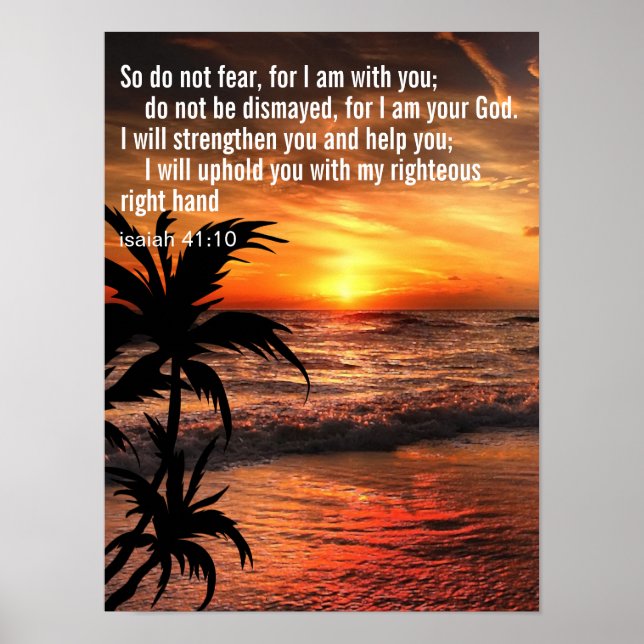 Poster Versículo Bíblico Inspirador Personalizado Oceano (Frente)