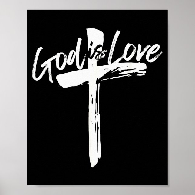 Poster Versículo Bíblico João 4_8 Deus É Amor Fé Cristã  (Frente)