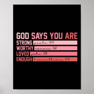 Poster Versículo da Bíblia Cristã Deus Diz Que Você É Dia