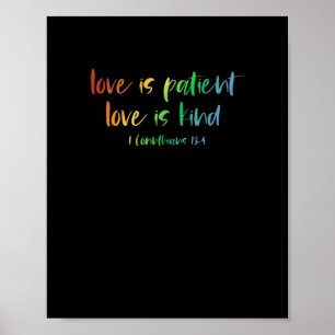 Poster Versículo da Bíblia Cristã O Amor é Paciente O Amo