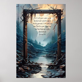 Poster Versículo da Bíblia Sagrada Cristã Isaías 44:3