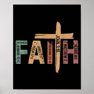 Poster Versículos Bíblicos Inspiradores Cristãos de Fé Re