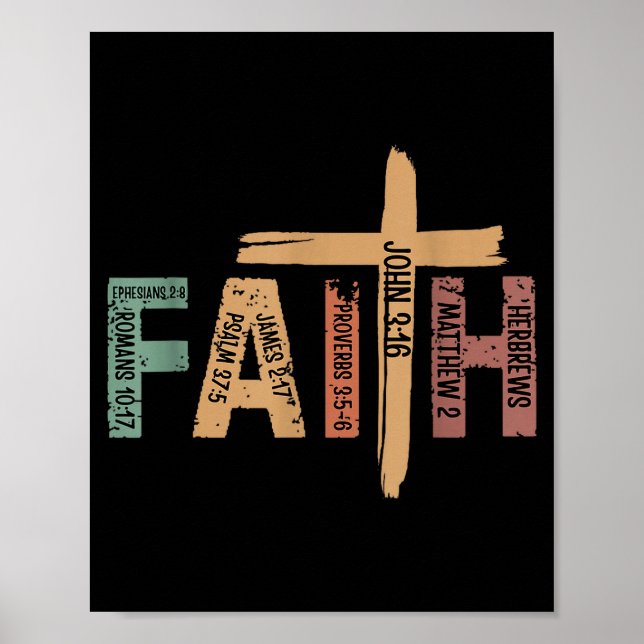 Poster Versículos Bíblicos Inspiradores Cristãos de Fé Re (Frente)