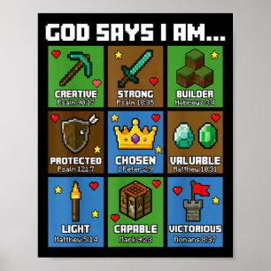 Poster Versículos da Bíblia Deus Diz Que Eu Sou Xel Arte